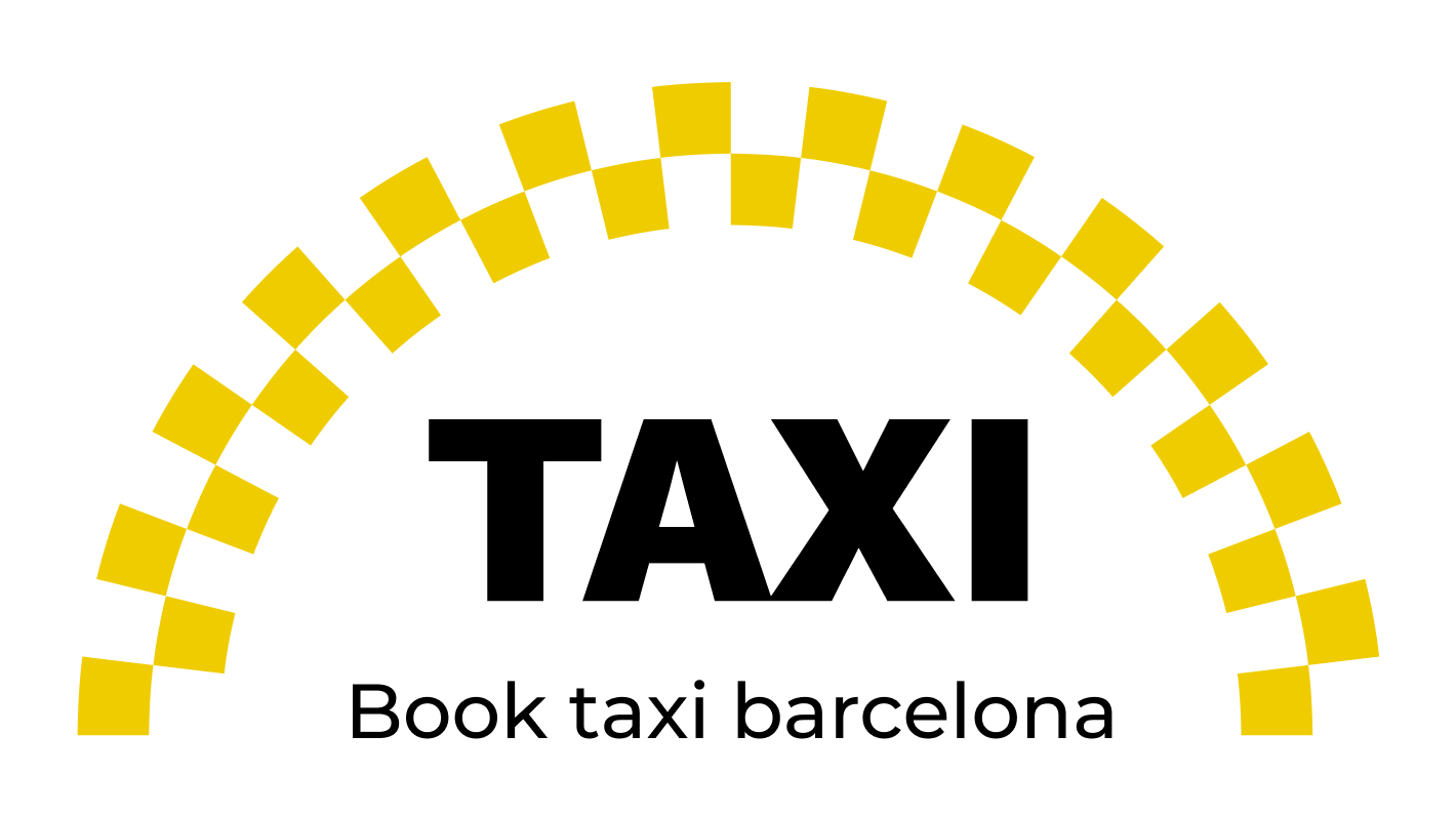 Logo de "Book Taxi Barcelona" con la palabra "TAXI"